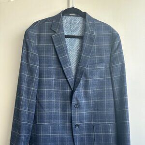Navy and gray checkered blazer and slack set by Murano.